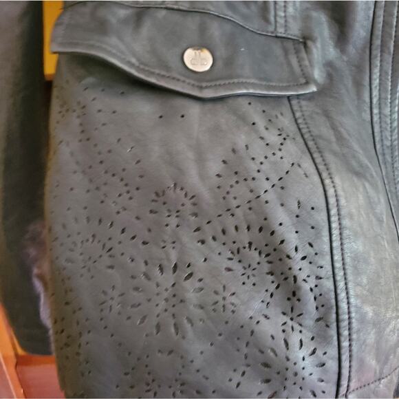 Dennis Basso Faux Leather Jacket, Sz S - Picture 2 of 7